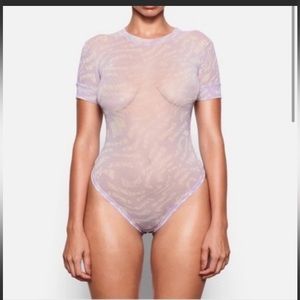 Skims Lilac Swirl Tshirt Bodysuit